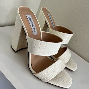 White Steve Madden heels I wore them once so cute